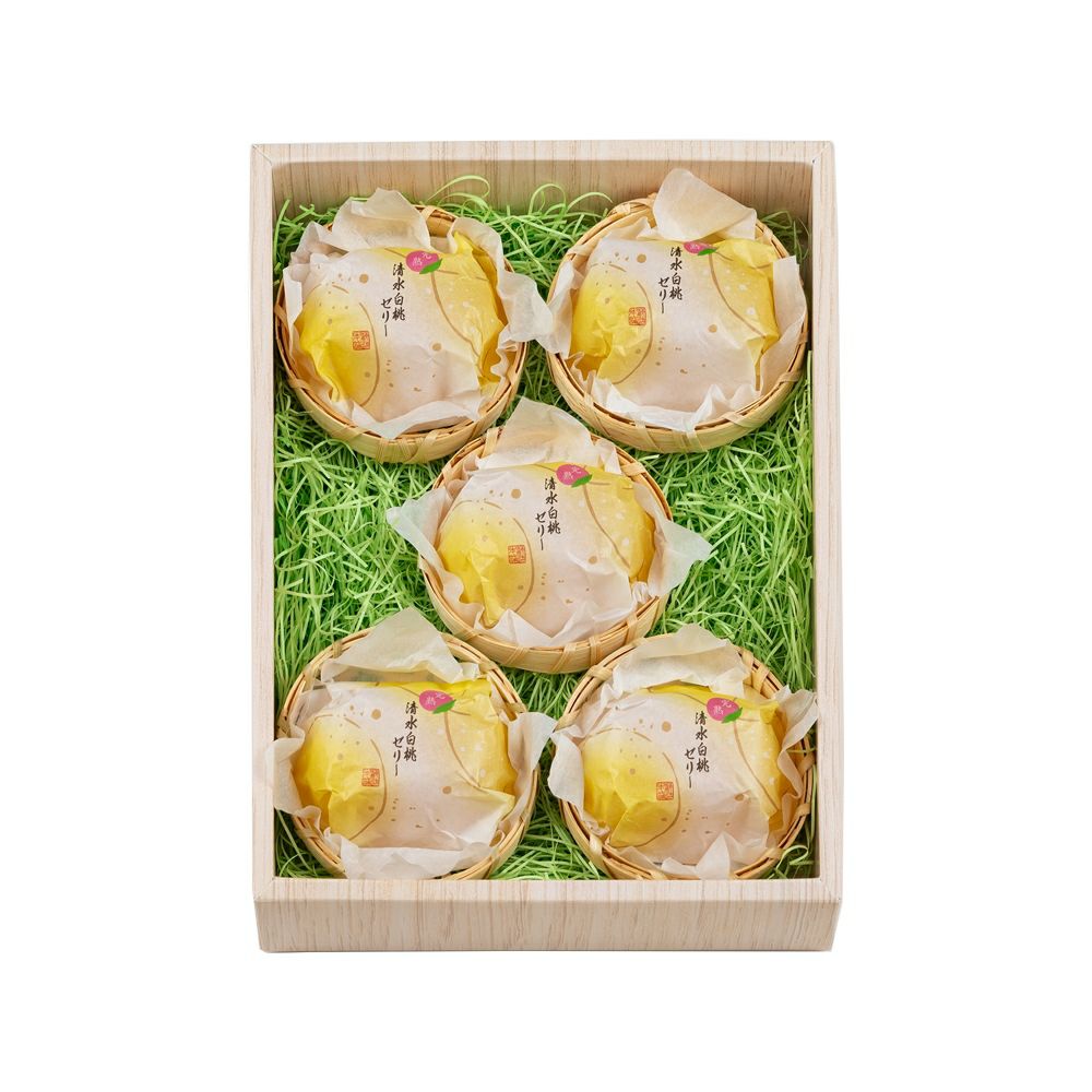 ≪ポイント２倍≫大久保白桃（桃ゼリー） 5個入